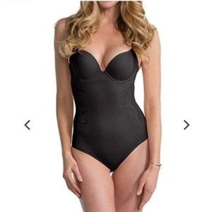 Spanx Haute Contour Black Deco Bodysuit, 36B